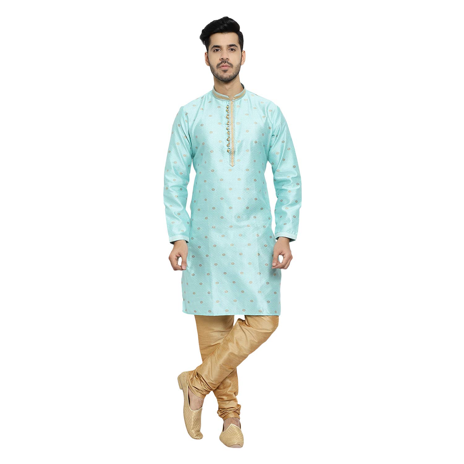Pro-Ethic Style DeveloperMen's Silk Printed Kurta Set