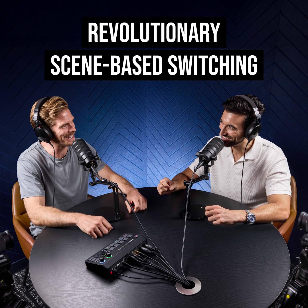 RØDE RØDECaster Video S – Video switcher per podcast e interfaccia audio – multi-camera, 4 ingressi video (HDMI e USB), 1080p60, scene da più sorgenti
