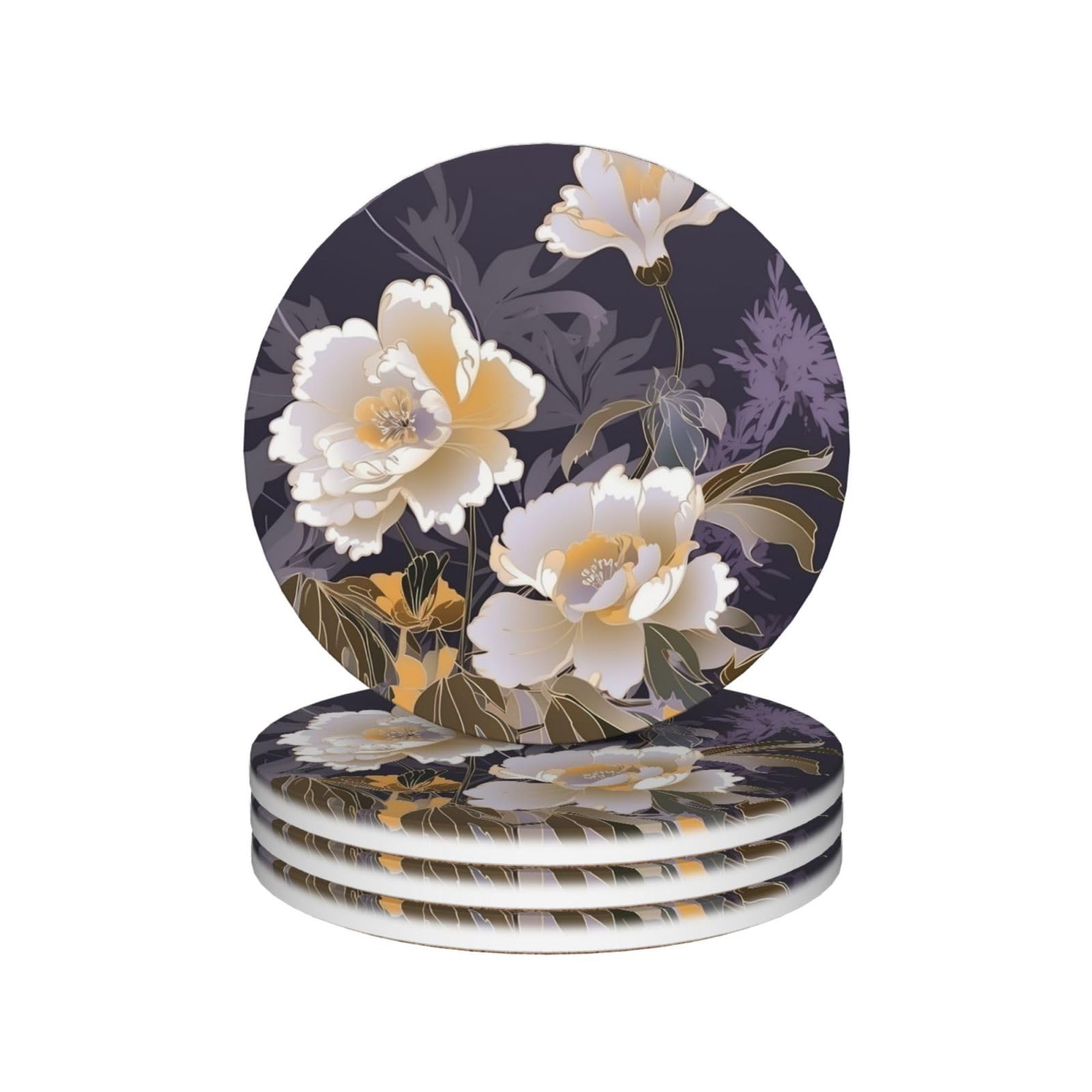 Dessous de verre pour boissons violets en céramique super absorbants