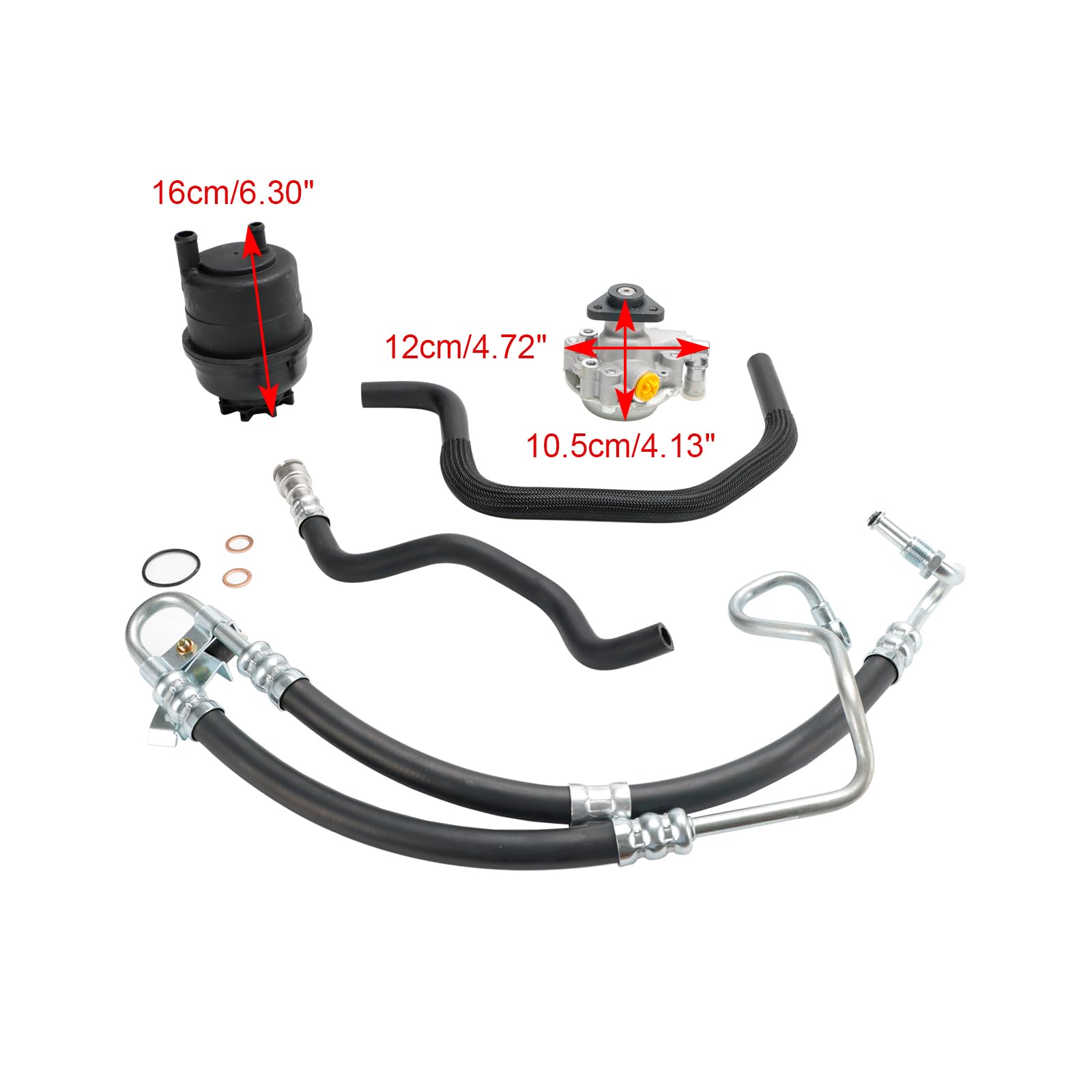Topteng Power Steering Pump Kit Apto para BMW E46 320i 323i 325i 328Ci 328i 330i 2001-2005