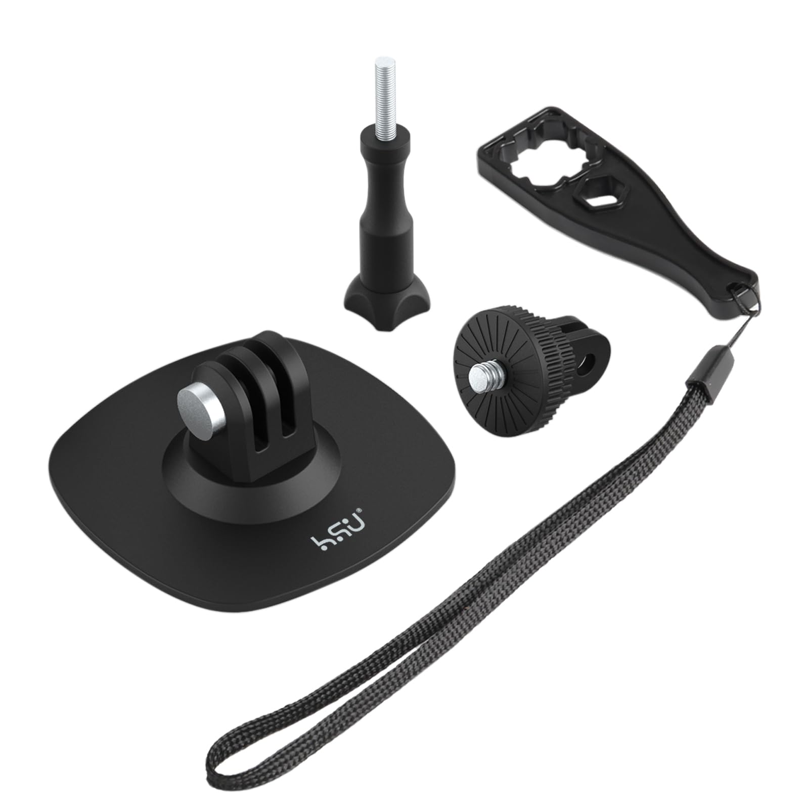HSU Samoprzylepny uchwyt do Go Pro, elastyczne uchwyty na kask do Insta360, zestaw akcesoriów do kamer sportowych (3 w 1)
