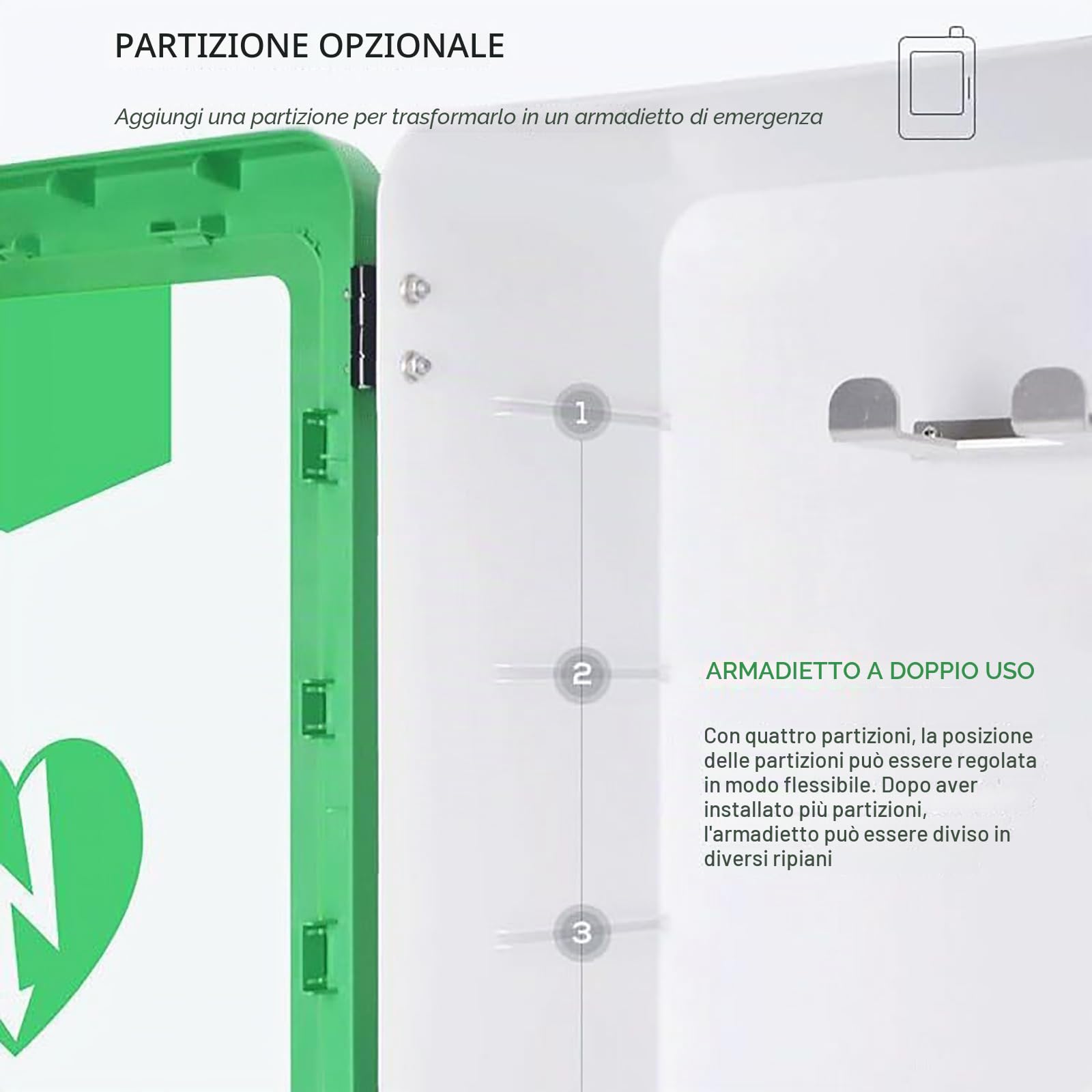 Defibrillatore DAE con chiave e allarme, contenitore da parete per risposta alle emergenze cardiache, adatto per casa, scuola, club e gruppi