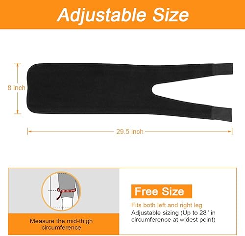 Miniatura 2 de Soporte de muslo, manga de compresión para isquiotibiales con tira antideslizante para esguinces, tendinitis, tensiones, rehabilitación y