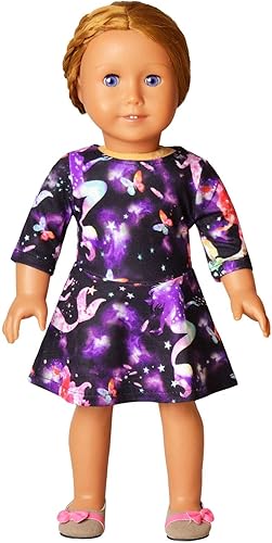 Miniatura 5 de Jxstar Vestidos a juego para niñas y muñecas de manga larga con diseño de unicornio y sirena