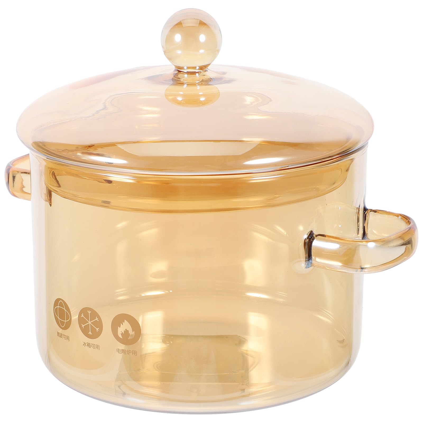 Marmite à soupe en verre avec couvercle grand pot transparent polyvalent de cuisson domestique