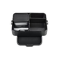 Mepal – Porta Pranzo Bento Take A Break Large – Sacco per il Pranzo con Bento Box – Porta Pranzo per Panini, Spuntini e Avanzi – Snack e Pranzo – 1500 ml – Nordic Black