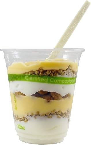 Miniatura 10 de CiboWares Vasos desechables compostables transparentes de 16 onzas, hechos de plástico a base de maíz, caja de 1000