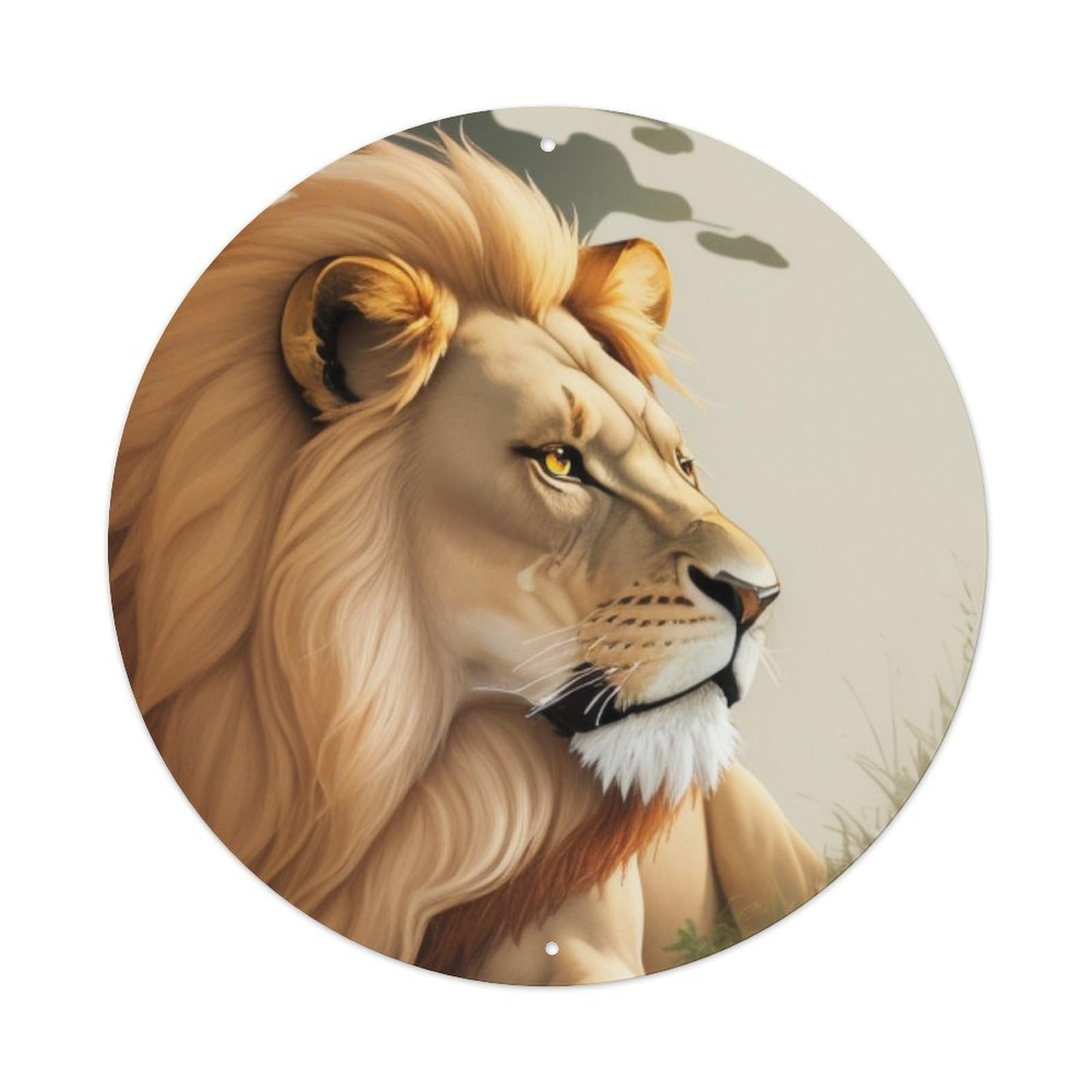 Animals Artwork The Proud Lion Vintage Metal Tin Sign Plaque Wall Decor for Cafe, Club Bar, Office, Garden Metal Poster 8x8Inch