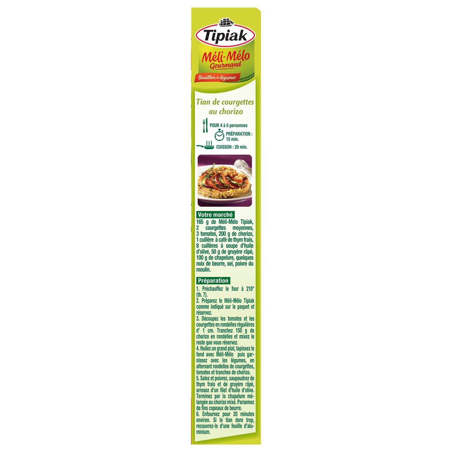 TIPIAK - Méli-Mélo Gourmand Blé Lentilles Orge Pois - Bouillon de légumes · Prêt en 10 min - les 2 sachets de 165 g - 330g - Le Lot De 4