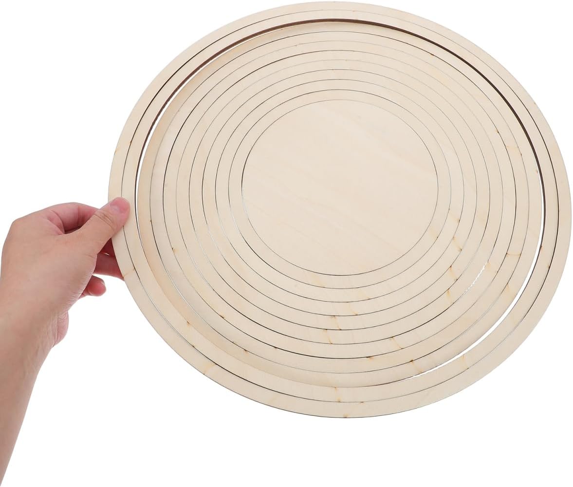 IWOWHERO 2 Sets Oval Circle Cutting Guide Wooden Clay Sculpture Forming Mold Concentric Circle Pottery Tool for Crafting Ceramic Plate DIY Art Studio