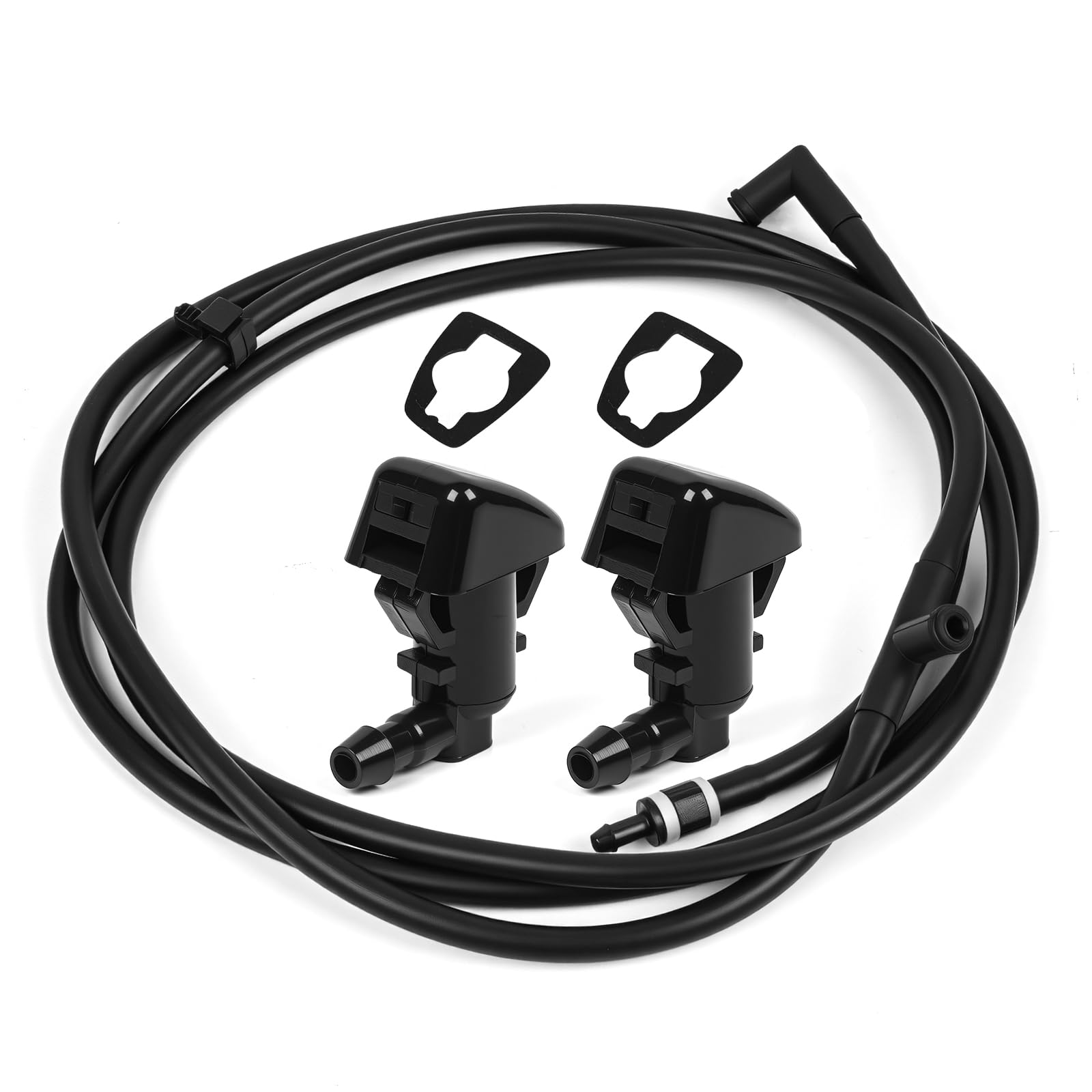 OTUAYAUTO Windshield Washer Nozzles Kit Replacement for 2011-2016 Ford F250 F350 F450 F550 Super Duty, Washer Nozzles and Fluid Hose with Connector Replaces OEM BC3Z-17603-A, BC3Z-17K605-B