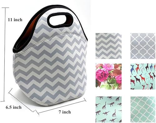 Miniatura 2 de Bolsas de almuerzo de neopreno, bolsas aisladas para almuerzo, bolsa de refrigerador para niños de la escuela, adolescentes, niñas, mujeres, viajes