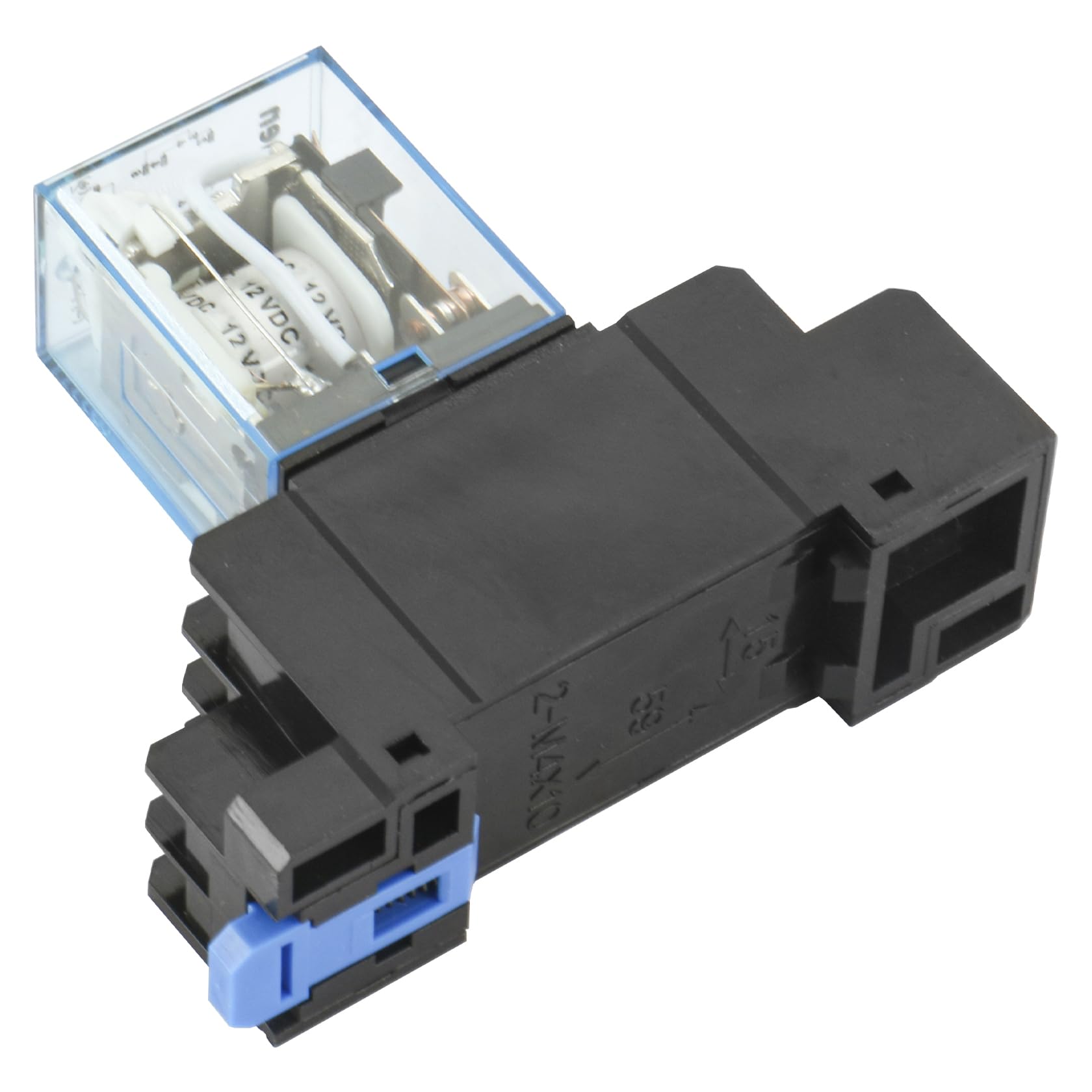 Heschen Relais à usage général, LY2NJ, Bobine 12VDC, 10A 24VDC/220VAC, DPDT, Indicateur LED, avec socle
