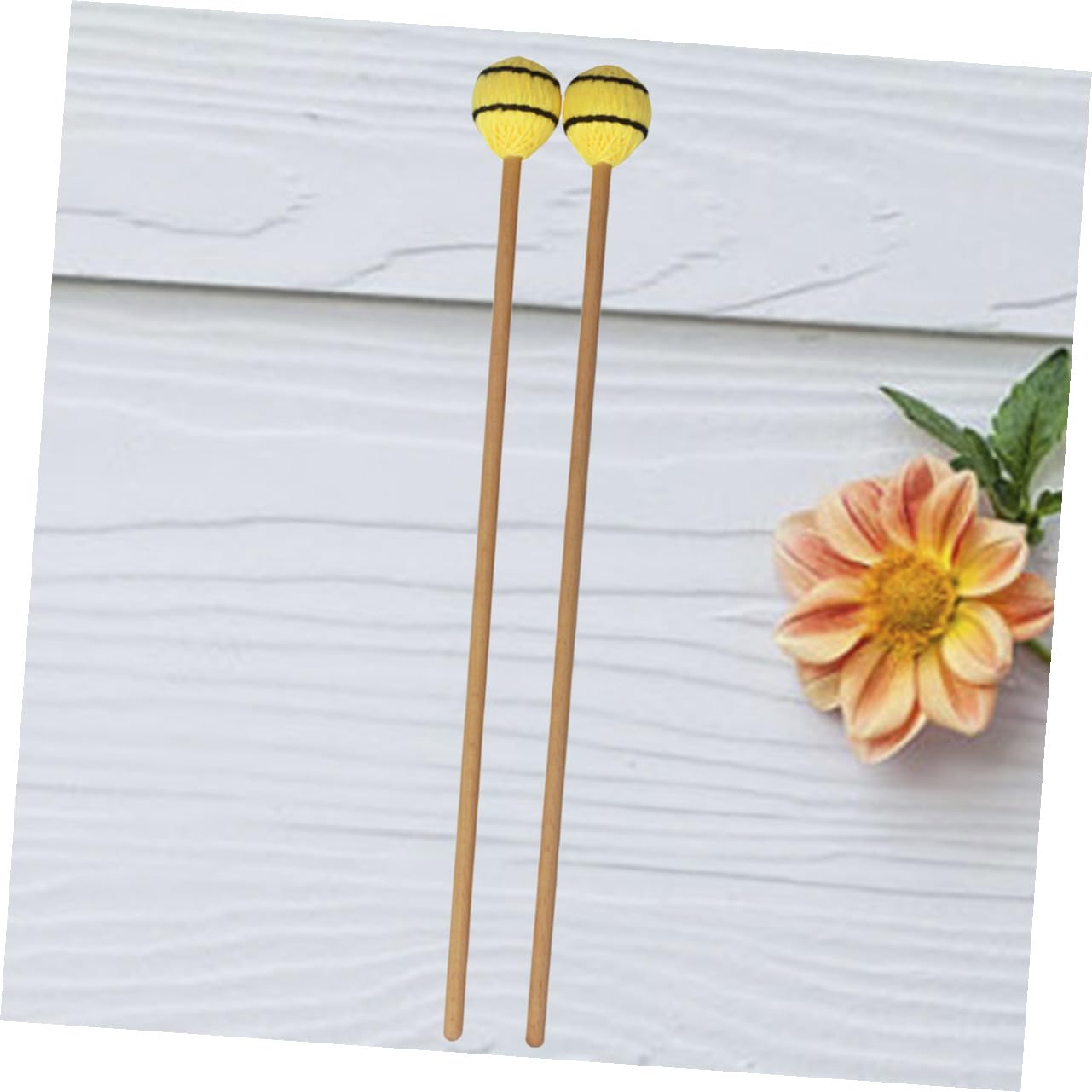 HANABASS 1 par Mallets de Marimba de Azul de Media con Mango de Haya para Jugadores Avanzados de Baquetas de Percusión para Interior y Exterior
