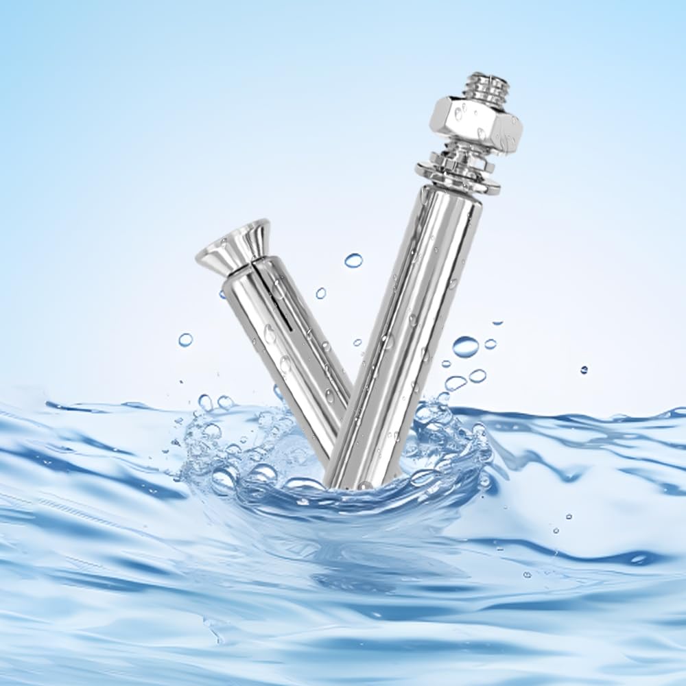 M8 x 120 mm, 10 tasselli ad espansione in acciaio inox 304 con dado e rondella per recinzioni e porte in cemento armato