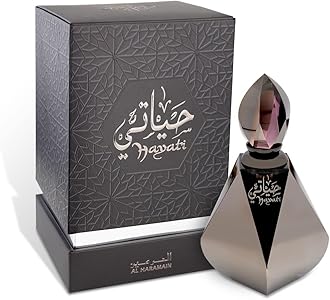 Al Haramain Hayati for Unisex - 0.4 oz Concentrated Perfume Oil - Arabian Perfume for Women and Men - Long Lasting Amber, Musk & Woody Fragrance - Arabic Perfume
