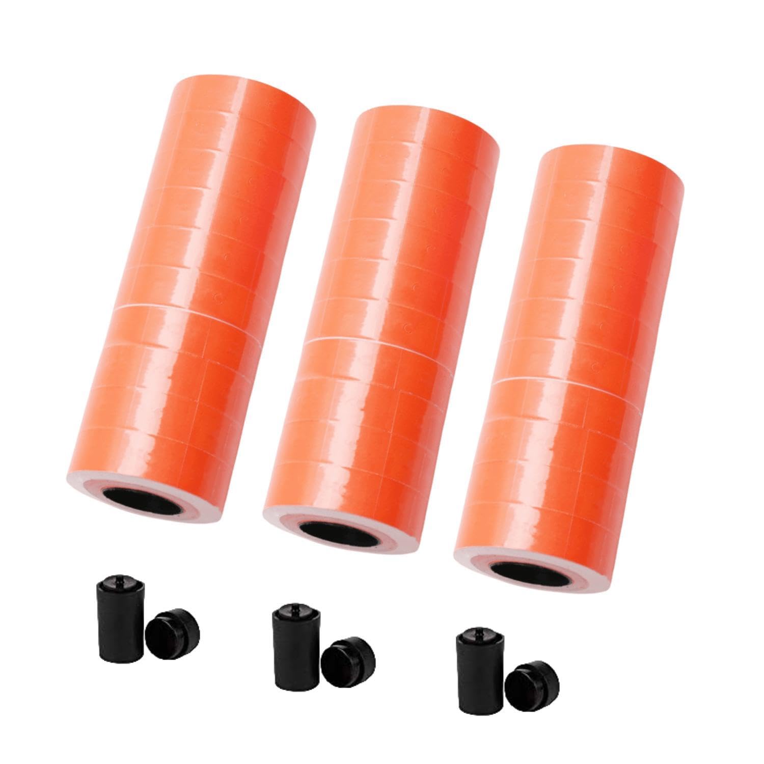 MX 6600 Lot de 30 rouleaux d'étiquettes de prix et de date vierges pour pistolet à 2 lignes Compatible avec MX 6600 MX 6602 YH 689 (pistolet non inclus) Comprend 3 rouleaux d'encre (rouge)