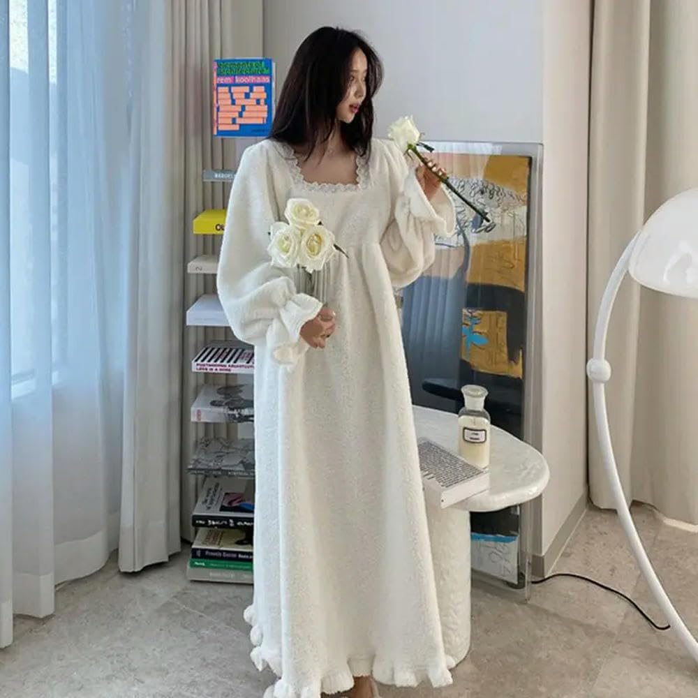 ZBDZSW Camisones para mujer, para ocio, estilo princesa, de encaje, lisos, elegantes, encantadores, suaves, para el hogar