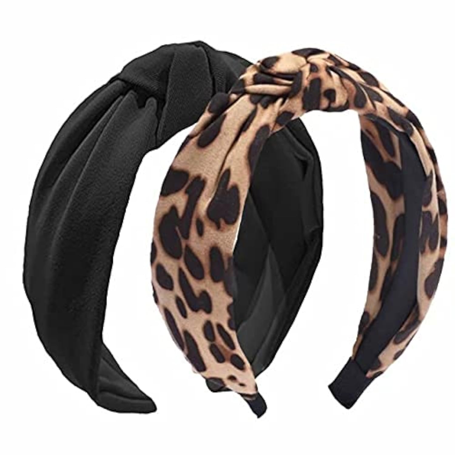 Etercycle 2PCS Headbands for Women Bow Knotted Wide Headband Yoga Hair Band Fashion Elastic Hair Accessories for Women