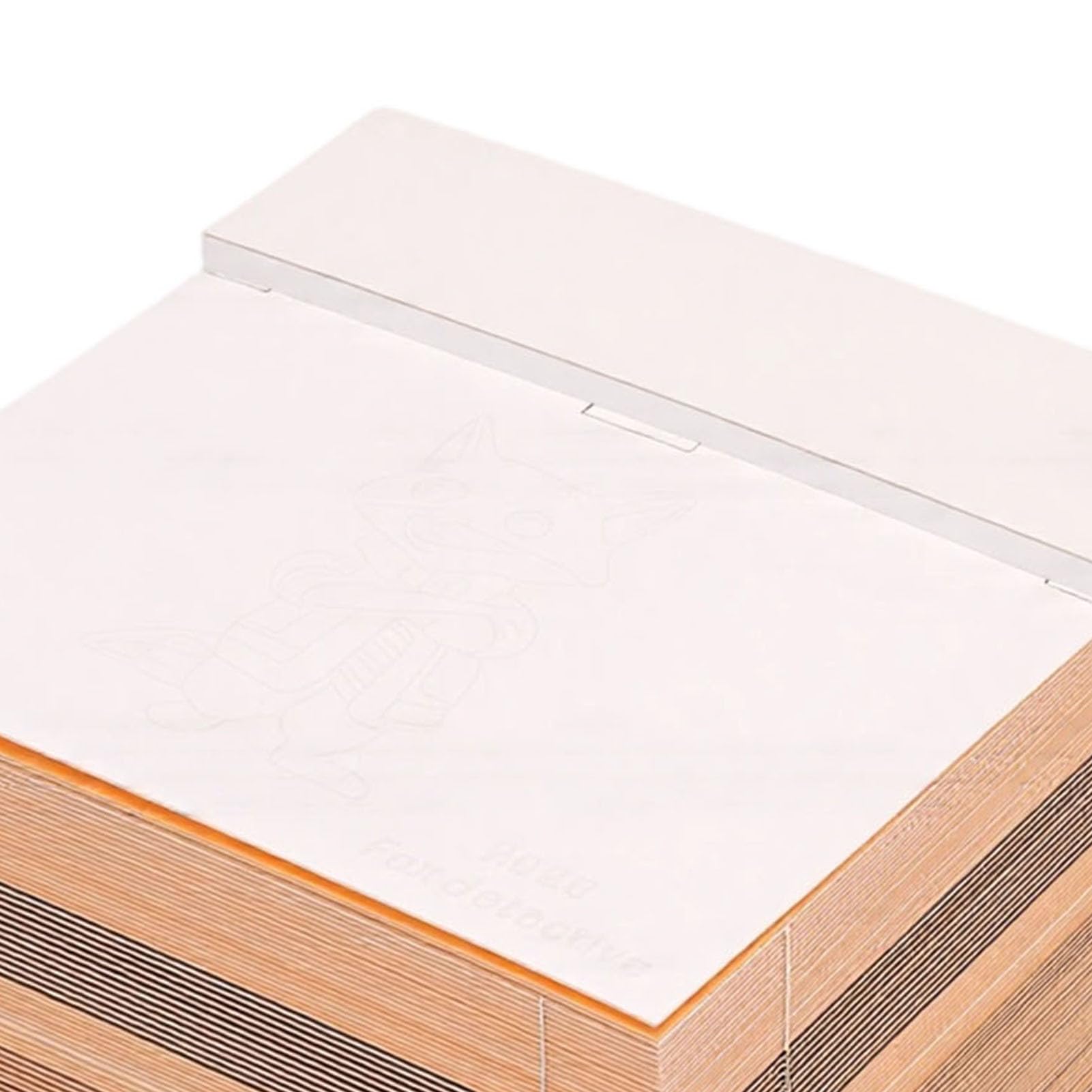 3D-Notizblock, Cartoon-Fuchs, Papierschnitzerei, abreißbarer Notizblock mit Licht