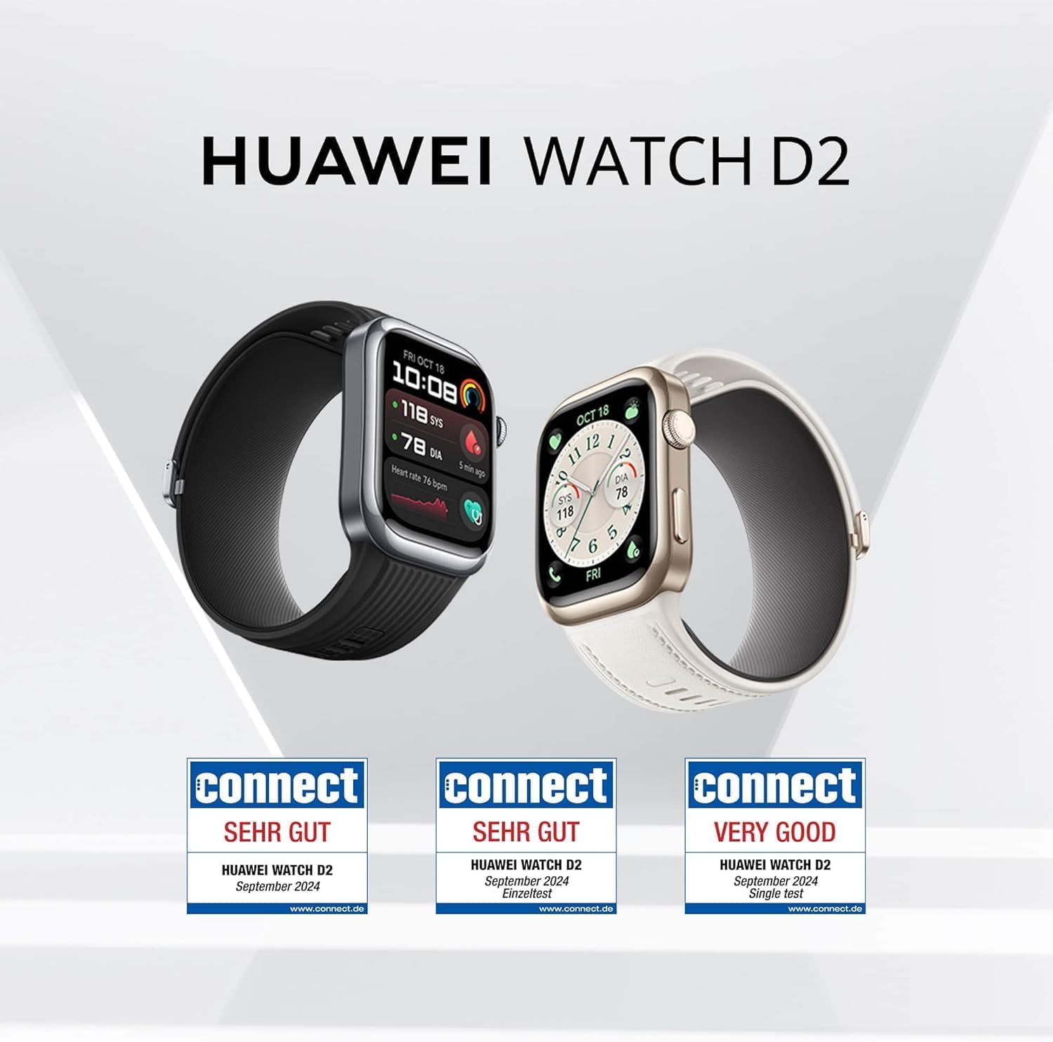 HUAWEI Watch D2 Smartwatch, 1,82" AMOLED-Display, Ambulante Blutdruckmessung, EKG, Schwarz