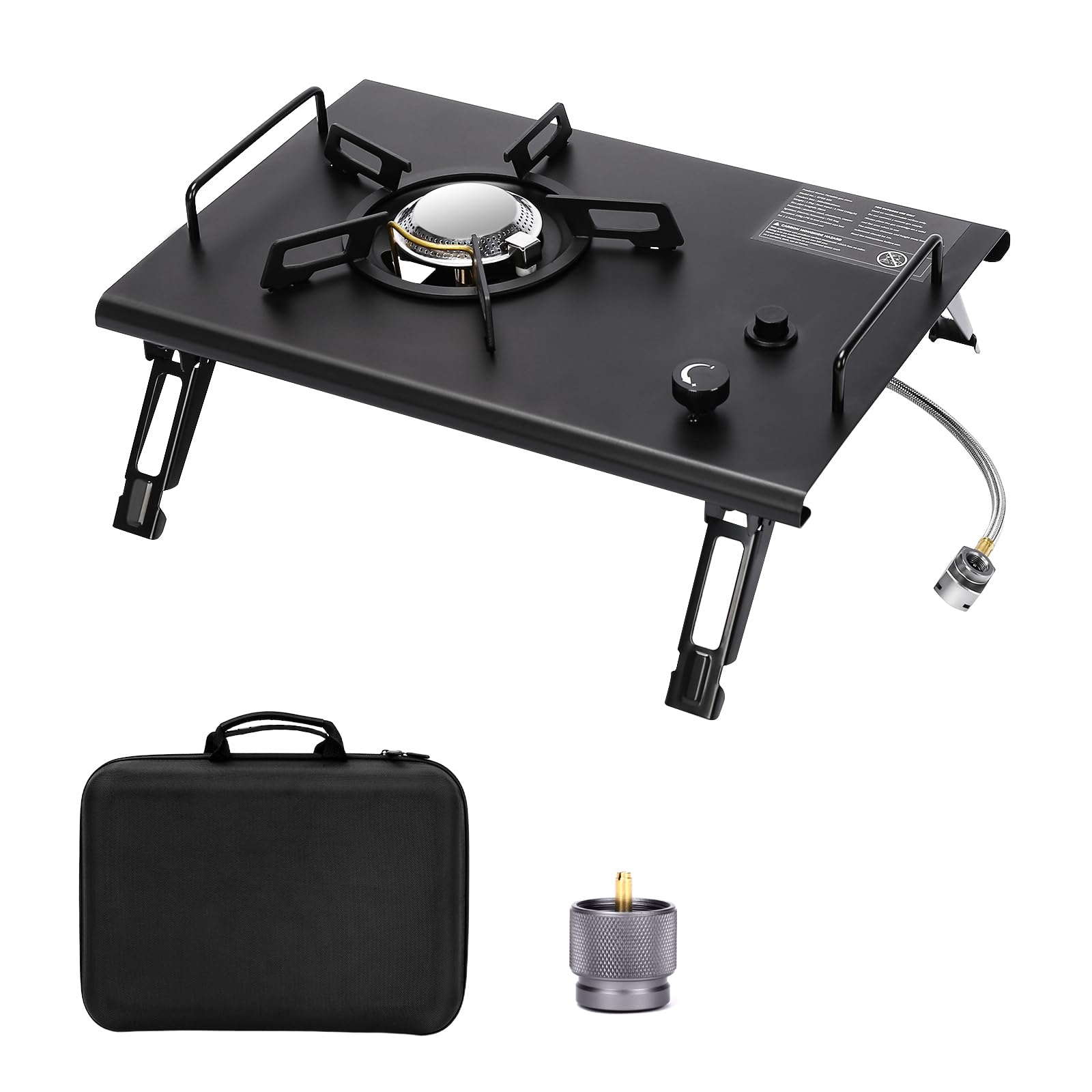 GRILL FORCE Camping Stove for IGT Table, Portable Isobutane Gas Stove with Carry Bag, 4000W Camp Stove,Folding Propane Burner, IGT Accessories for