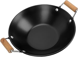 Housoutil Stainless Steel Saute Pan 1 Set of Stainless Steel Wok Pan Non Stick Stir-Fry Wok Induction Pan with Helper Handle for Home Hot Pot Cooking Pot Nonstick Cookware