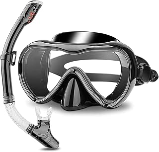 Diving Mask,Fold 180°Panoramic Diving Snorkeling Goggles Tempered Glass Anti-Fog Anti-Leak Snorkeling，Snorkeling Mask with...