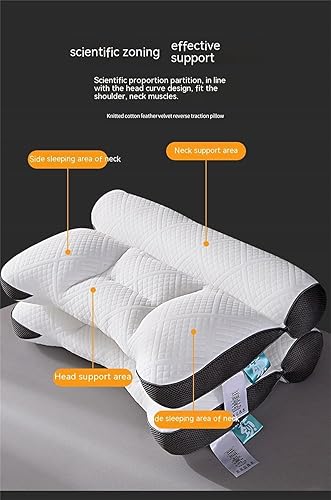 Miniatura 3 de Almohada de plumón de ganso cómoda para mejorar el sueño, almohada ergonómica ultra cómoda para aliviar el dolor de espalda y cuello (1 unidad,