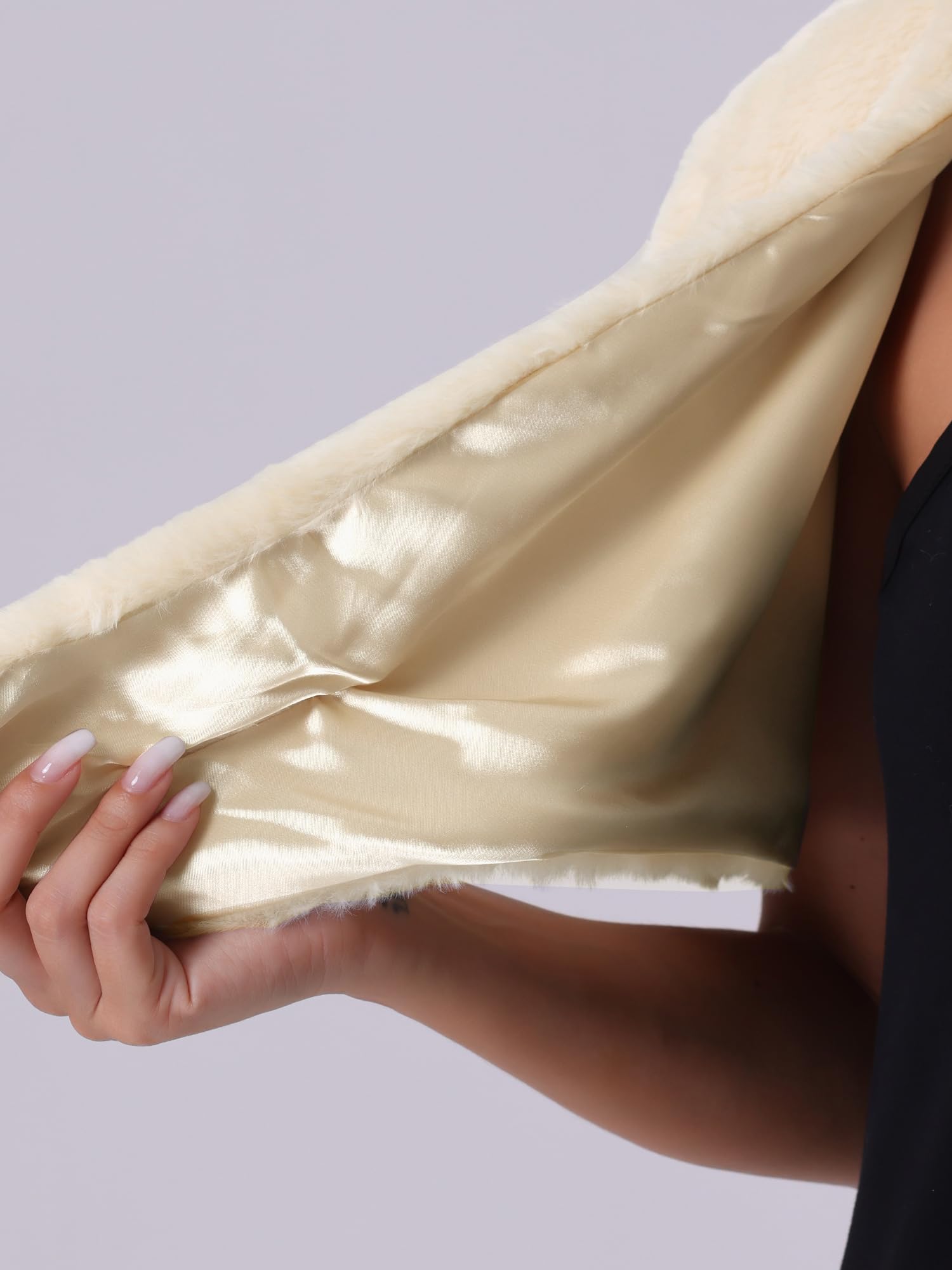 Allegra K Châle en fausse fourrure pour femme - Cache-maillot de soirée d'hiver et de mariage