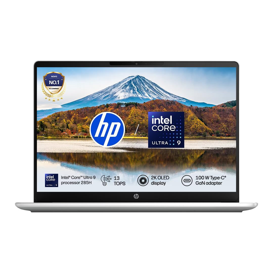 HP OmniBook 3 OLED, Intel Core Ultra 9 285H, 16GB DDR5 (Upgradeable) 1TB SSD, 2K, 16''/40.6cm, 0.2 ms RT, 100% DCI-P3, Win11, Office24, Silver, 1.6kg, bu0273TU, Lighter mini GaN Charger, AI Laptop-image-20