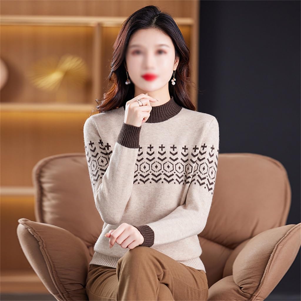 Short Printed Women's Knitted Sweater Pullover Base Top
