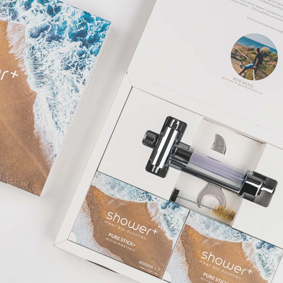 shower+ Salzdusche - Haut wie am Meer - Trockene Haut? Juckt mich nicht. | Bekannt aus Höhle der Löwen