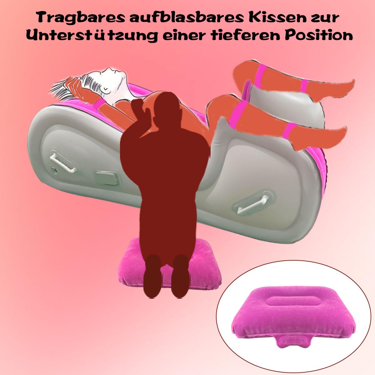 Sexmöbel Sexsofa BDSM G Spot Positionshilfe aufblasbarer Sexstuhl mit Kissen für Erwachsenenspiele