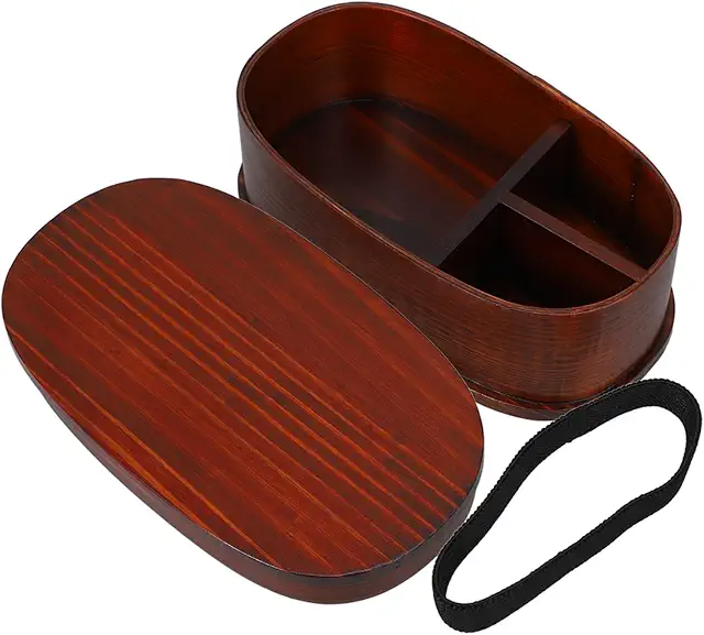 IMIKEYA Bento Lunchbox - Wiederverwendbare Holz-Bento-Madkasse im Japanischen Stil