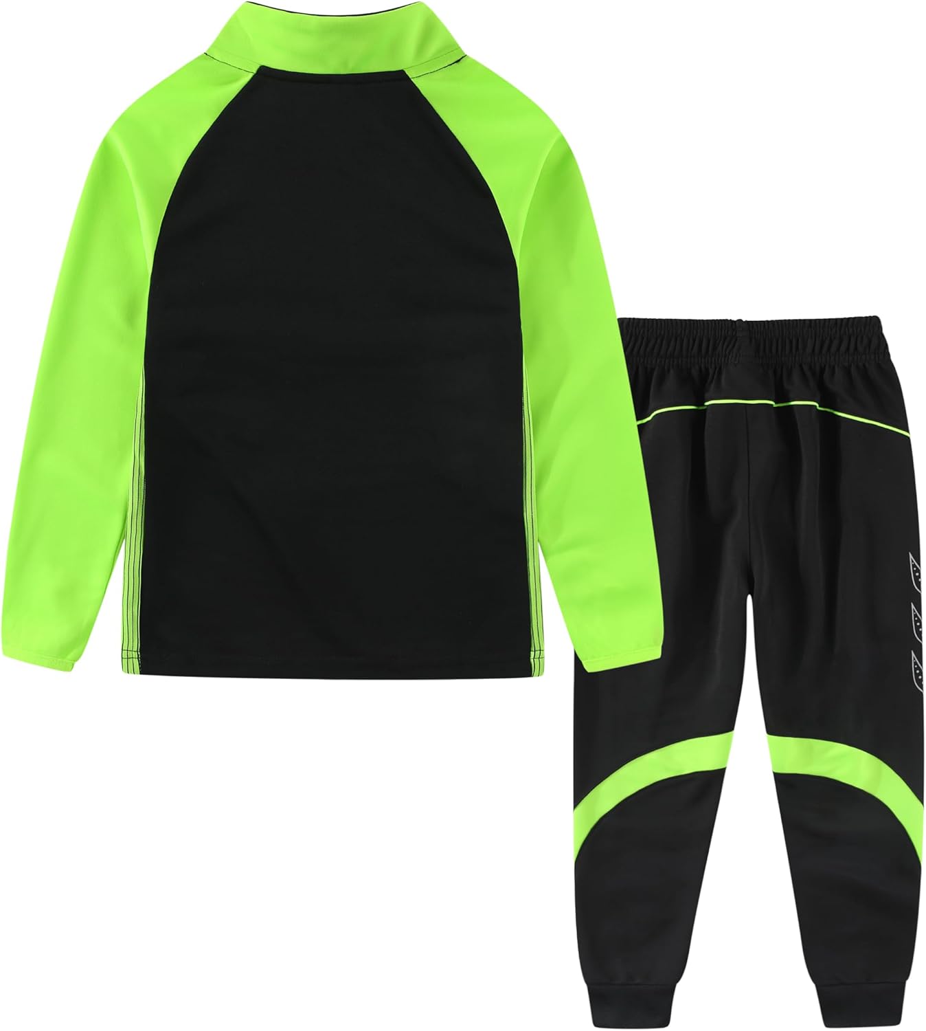 Boys Girls 2 Piece Athletic Tracksuit Quater Zip Up Jogger Set Long Sleeve Sports Training Outfits