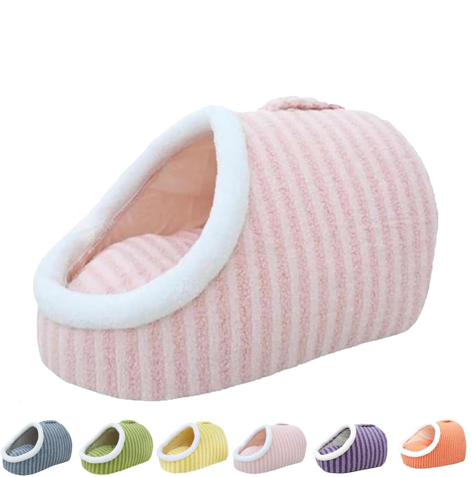 Rixant Pink Cozy Hideaway Pet Bed, Dog Bed With Cover Cave Warm Slippers, Non-Slip Washable Pet Slipper Bed Sleeping Bag For Puppies, Kittens(,55 * 40 * 30Cm)