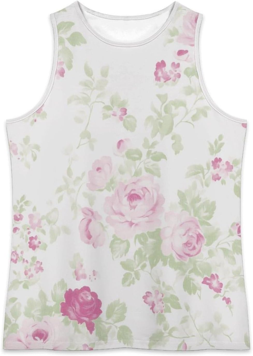 Flower Tank Top for Women Novelty Crew Neck Oversize Vintage Outdoor Sleeveless Blouses for Women image 3