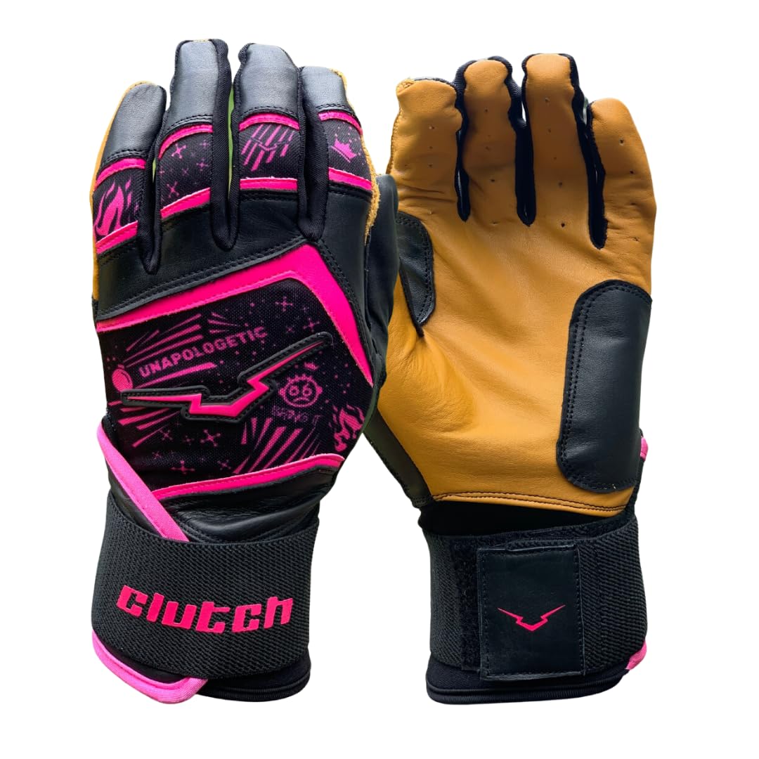 Clutch Sports Apparel Unapologetic Series Cabretta Leather Baseball  Softball Batting Gloves, Padded Stylish Design, Comfortable Grip Kinit  Finger