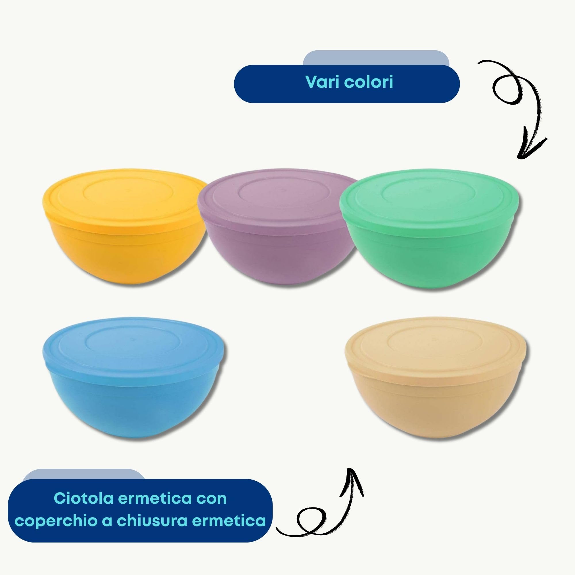 orion group Ciotola per pasta lievitata, ciotola con coperchio, 6 l