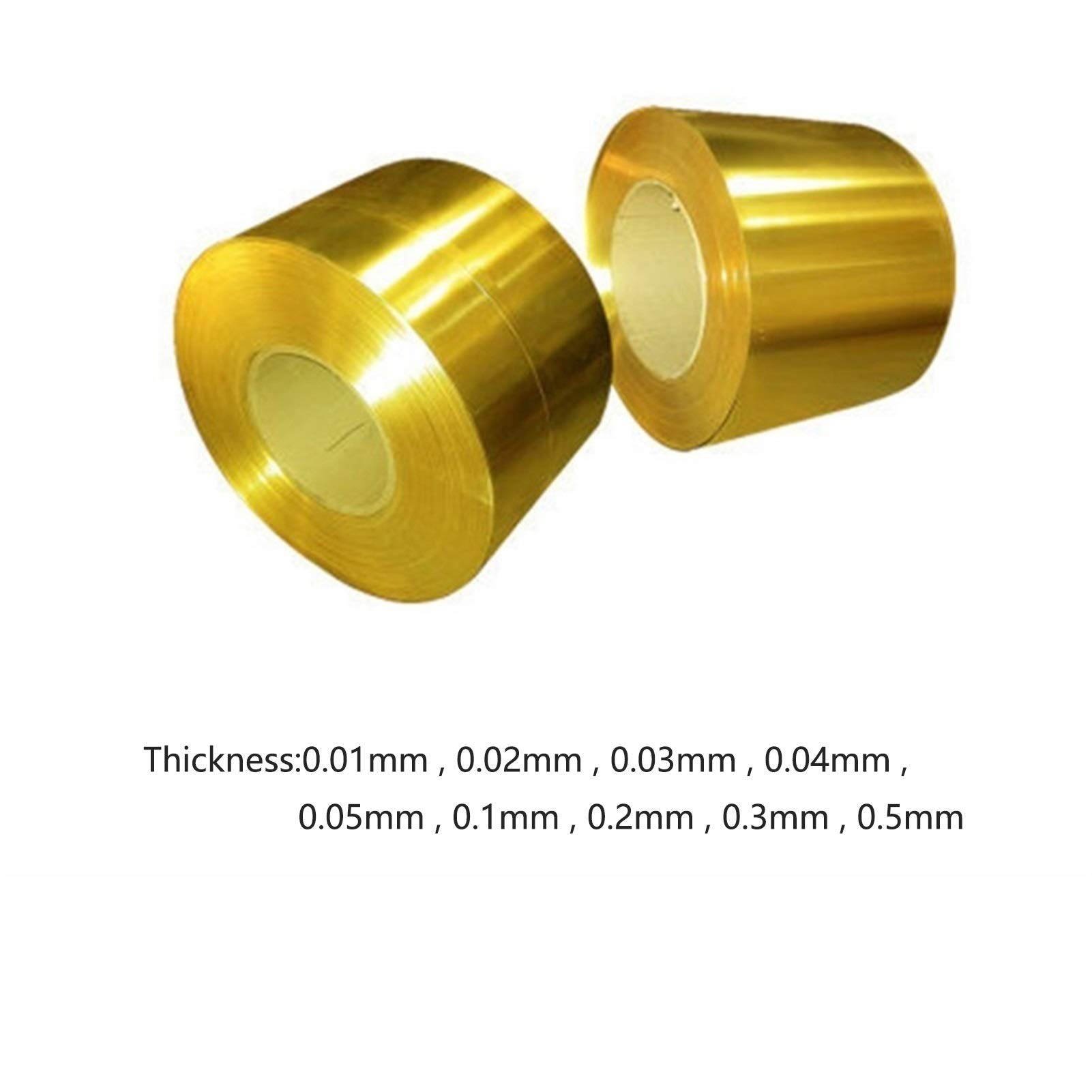 SBTRKT 1M/Rolle T0,01-0,5mm*B100mm H62 Messingstreifen, Messingblech Goldfilm Messingfolie Messingplatte, CNC-Rahmenmodellform DIY-Konstruktion Messingpad (Size : 0.1mm)