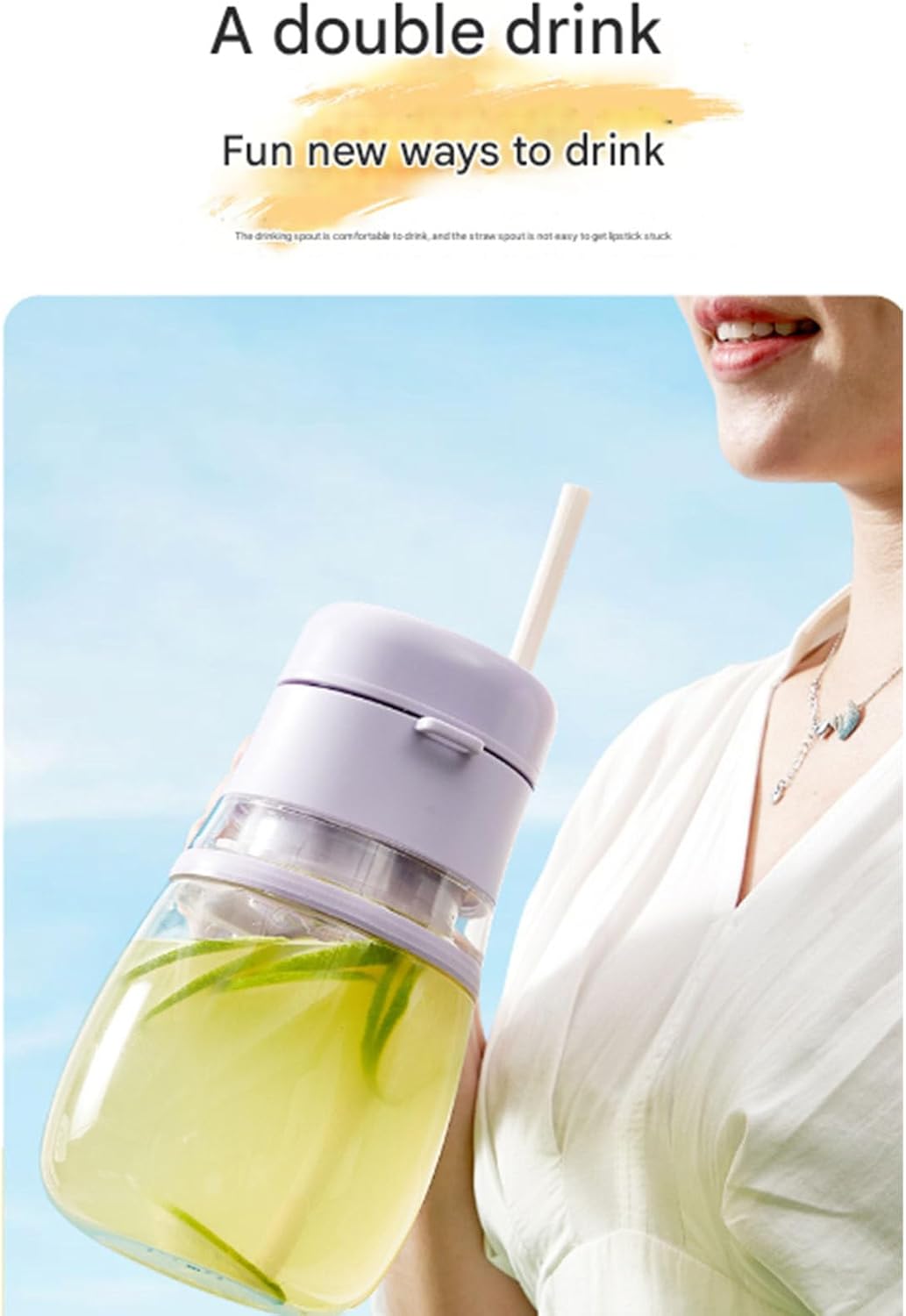 Large Capacity Juicer 1000Ml Portable Small Juice Cup Rechargeable Household Multi-Function Juicer Juice Cup,Purple