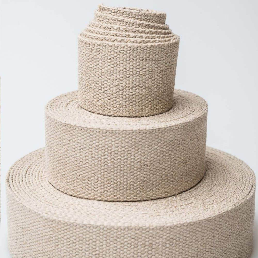 Hempiness Organic Hemp Webbing | Strong Durable Natural Textiles for Upholstery, Bag Straps, Belts, Tie Downs (2inch/5cm)