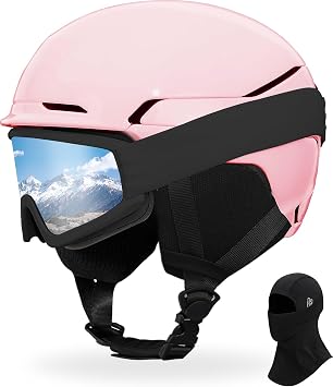 Ski Helmet with Goggles Mask Set,DXH-811 Snowboard Helmet for Adults-with 10 Vents, PC Shell and EPS Foam, Snow Helmets for Men Women Youth