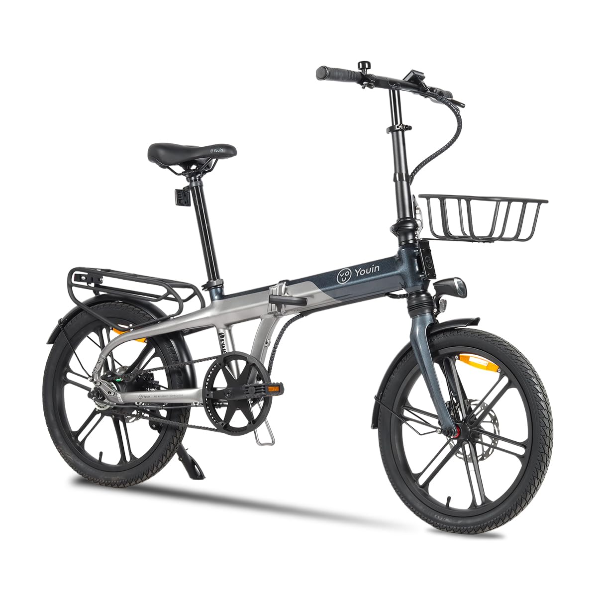 Youin Praga Pro BK1850 Vélo électrique Pliable Fat 20 Pouces Moteur 250 W Sangle Carbone Batterie Amovible jusqu'à 60 km Freins hydrauliques Écran Couleur Suspension 80 mm Premium.