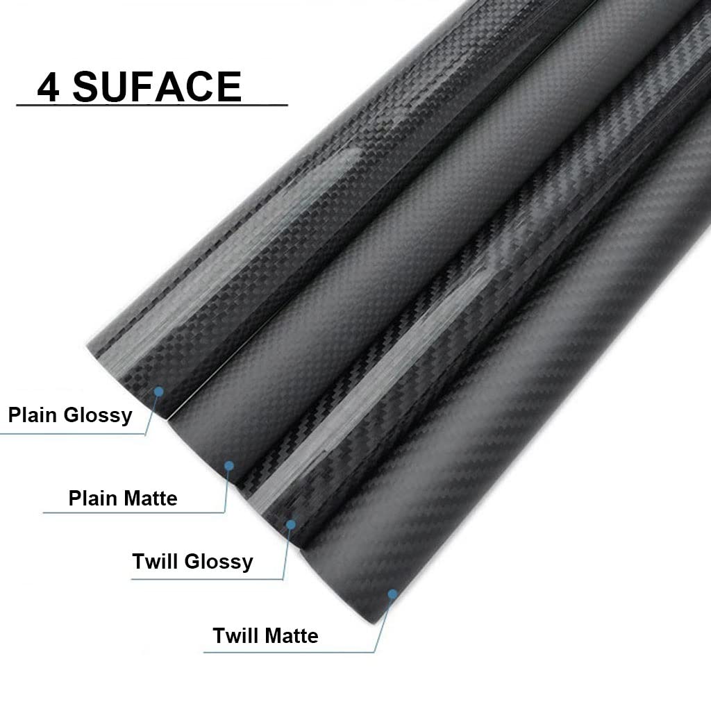 1PC Length 500mm Twill Plain Glossy Matte Carbon Fiber Tube Drone Accessories OD4mm 5 6 7 8 9mm 10mm for CNC Cutting (Color : Twill Glossy, Size : 8x4x500mm)