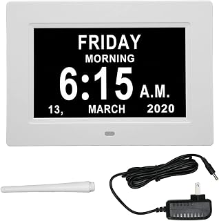 Relógio Diurno Calendário, Relógio Diurno Digital Durável 7 pol. Preto para Quarto (plugue americano)
