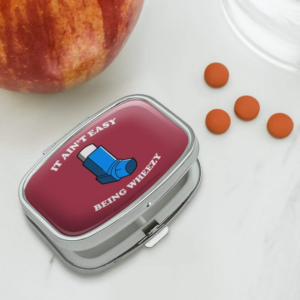 It Ain't Easy Being Wheezy Asthma Inhaler Funny Humor Rectangle Pill Case Trinket Gift Box