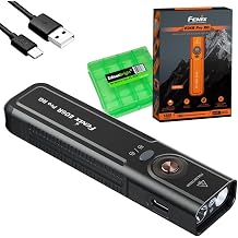 Fenix E06R Pro RG 1600 Lumens 5-in-1 Flat Rechargeable EDC Flashlight with White/Red Light, Mood Light, Spotlight/Floodlight w/EdisonBright Acc case Black