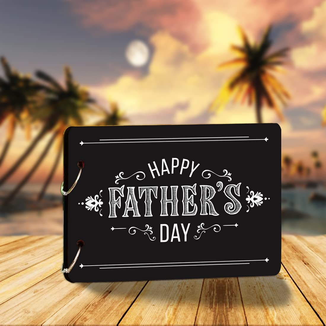 WallDaddy- Scrapbook Crafts (Black Fathers Day) Scrap Book | Wooden Photo Album | 40 Black Color Paper Size "22 X 16 cm" "Wooden Photo Book (Photo Size Supported : 8x6 inch)-picture-30
